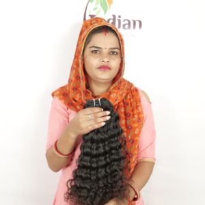 ผมต่อแบบลอนคลื่น100% สำหรับผู้หญิงผมคนอินเดียสีดำสนิทนุ่มสลวย - Product Image 2