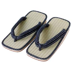 Sandalias Tradicionales Japonesas Tatami Setta Zori, Hechas en Japón - Rayas Negras - Product Image 1