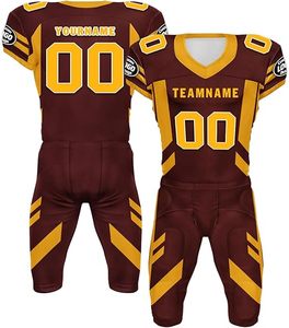 Ensemble d'uniformes de football américain de haute qualité, respirant, imprimé, personnalisé, de qualité supérieure - Product Image 1