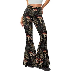 2025 femmes Premium sport haute couture imprimé pantalon évasé en gros lavage en Machine haute qualité pantalons pour femmes - Product Image 2