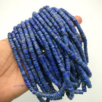 Lapis Lazuli naturel perles en forme de pneu à facettes pour la fabrication de bijoux 5-6mm roue coupe Heishi pierres précieuses gros brins fournisseur 16"