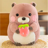 Peluche Mignonne Otter Rose de 10 Pouces, Super Douce en Coton PP, Fraise, Anti-Stress, Unisexe, 2-4 Ans, Mon Magasin ODM