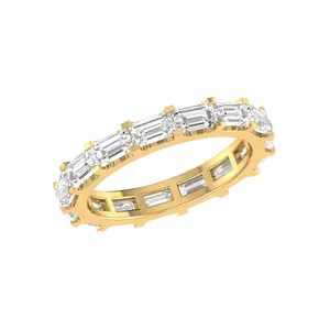 Emerald Cut Full Eternity Promise Banda Diamante com 3.55ct Diamante 10K 14K 18K Sólido Anel de Tênis de Ouro Para As Mulheres Fine Jewelry