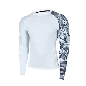 MMA Rash Guard concevez votre propre chemise de compression d'impression numérique imprimée sur mesure pour hommes OEM mélange de polyester et spandex à manches longues - Product Image 5