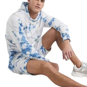 ชุดเสื้อฮู้ดสวมหัวแบบลำลองและกางเกงขาสั้นเข้าชุดสำหรับฝึกซ้อมและวิ่งของผู้ชายแห้งเร็วฤดูใบไม้ร่วง - Product Image 4