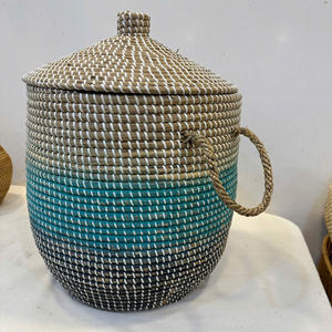 ตะกร้าอเนกประสงค์ทรงกลมจากหญ้าทะเล หรูหรา เป็นมิตรกับสิ่งแวดล้อม - Product Image 2