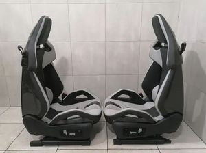 Sièges de voiture sport en cuir et fibre de carbone sèche marron personnalisables pour Porsche 911 GT3 RS - Product Image 2