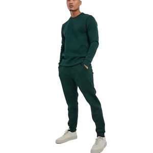 Survêtements de sport en coton 100% pour hommes, sweat-shirt et pantalon, ensemble de survêtement personnalisé, sport décontracté - Product Image 3