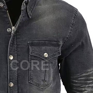 High Quality <b>Men's</b> <b>Jeans</b> Shirt Latest Design New Style Low Moq <b>Cheap</b> Price <b>Men's</b> <b>Jeans</b> Shirt - Product Image 5