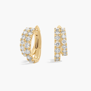 Elegantes Pendientes de Aro de Oro Sólido de 14K con Moissanita Radiante - Joyería Fina Ultra Brillante de Moda para Mujeres Modernas, Edición Aniversario - Product Image 3