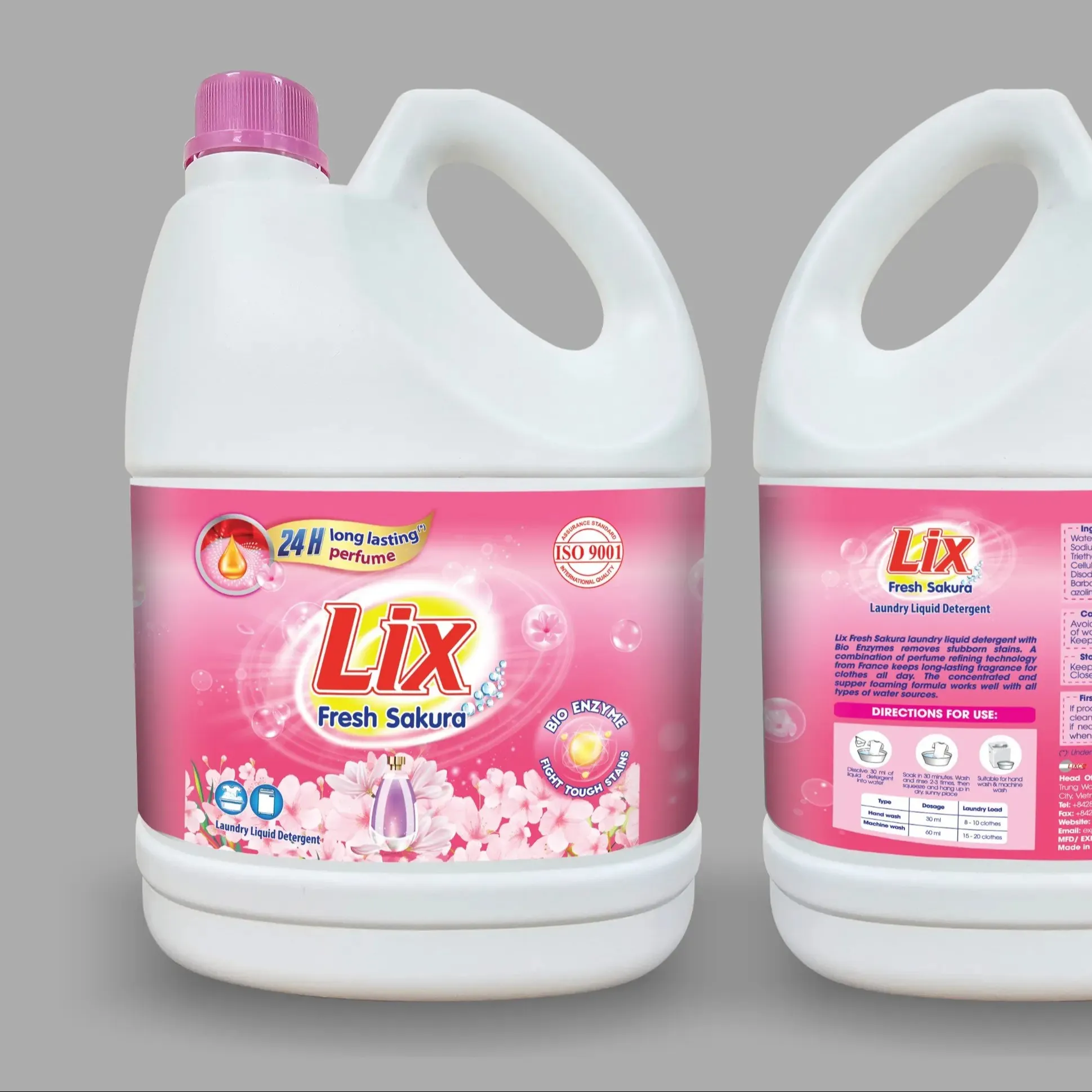 Lix 3kg Hồng Sakura giặt chất tẩy rửa/OEM giặt chất lỏng/gói 40ml Hồng Sakura giặt chất tẩy rửa