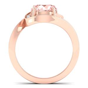 REYES Best Selling Classics Design 14K Solid Gold Moissanite Engagement <b>Ring</b> <b>For</b> <b>Women</b> Round Cut 2CT Morganite Gemstone Jewelry - Product Image 4