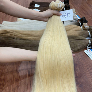 Extensiones de pelo rubio al por mayor trama de máquina de pelo ondulado Rubio trama de pelo natural vietnamita 613 mechones de pelo humano - Product Image 5