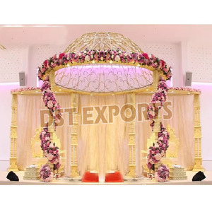 Gran Gujarati boda madera Haveli Mandap DST exportaciones más Popular tradicional hindú Mandap Kit Golden Canopy Mandapm decoración Reino Unido - Product Image 6