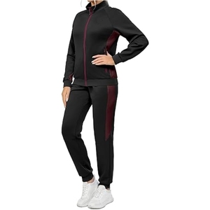 Survêtements personnalisés pour femmes, coupe régulière, grande taille, ensemble deux pièces, imprimé, streetwear décontracté, couleur unie, polyester/coton - Product Image 3