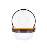 Bol de service moderne et minimaliste en acier au carbone émaillé, design personnalisé, multi-usages, pour fruits et salades, idéal pour restaurants, théâtres et fêtes