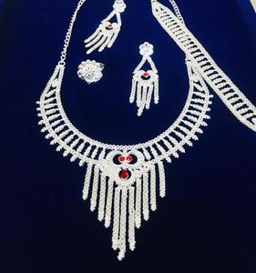 24 Carat Gold Plated Unisex Classic Jewelry <b>Set</b> <b>Silver</b> <b>Earrings</b>-for Anniversary India Exported Bulgaria Turkey Germany - Product Image 1