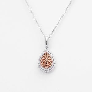 Colgante Minimalista con Diamante Cultivado en Laboratorio de Color Rosa Pálido en Forma de Pera, Oro Blanco de 14K, Joyería Fina, Regalo de Cumpleaños para Ella, Regalo de Aniversario - Product Image 5