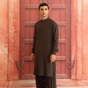 Trajes Shalwar Kameez Largos Tradicionales Pakistaníes para Hombre, Transpirables, Casuales, para Fiestas y Bodas, Tallas Grandes, con Cierre, Venta al por Mayor - Product Image 2