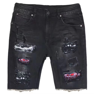 Bonne qualité couleur unie dernière conception confortable hommes Denim court nouveauté vêtements d'entraînement Denim Shorts hommes mode ample - Product Image 5