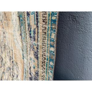 พรมวินเทจขนาดใหญ่ 6x9.8 ฟุต พรมตุรกี ลายต้นไม้และพืชสีน้ำเงิน พรมขนสัตว์ - Product Image 5