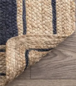 以最便宜的价格获取客厅家居卧室最新流行设计方形地垫天然黄麻地毯地毯