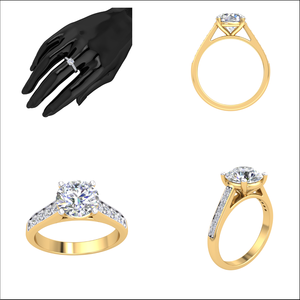 Anillo de diseño clásico de oro de 10 quilates para mujer con 2.23Cts VS Clarity Lab Grown EF Color Diamond Jewelry - Product Image 2