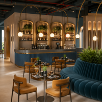 Nouvel ensemble table et chaises de restaurant en bois durable pour hôtel, cuisine nordique, café et restaurant