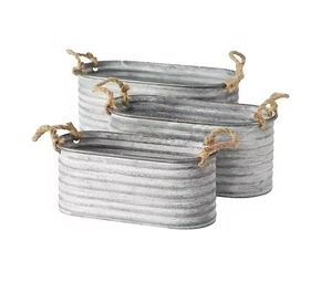 Diseño atractivo Maceta de metal galvanizado Plantas Hierbas Contenedor Forma redonda Tamaño personalizado para gran oferta - Product Image 5