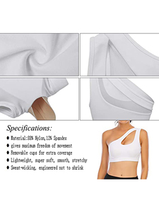 Gym Activewear Fitness soutien-gorge de fitness à séchage rapide soutien-gorge de sport pour femmes soutien-gorge de sport sexy à une épaule - Product Image 6