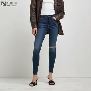 2025 Ladies Mid Waist Stretchy Denim <b>Jeans</b> High Quality Breathable 3D Solid Pattern Pocket Casual Straight Style - Product Image 1