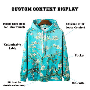 Sudadera con Capucha Personalizada para Hombre |   Suéter con estampado gráfico de flores color verde azulado |   Ropa Deportiva Sublimada con Diseños Naturales |   Ropa de Entrenamiento al por Mayor - Product Image 4
