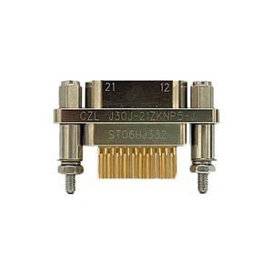 Connecteur industriel HAUDESPACE série J30J, micro-rectangulaire, 21 broches, mâle-femelle, droit/à angle droit, à souder, <span class=keywords><strong>nickel</strong></span>é - Product Image 1