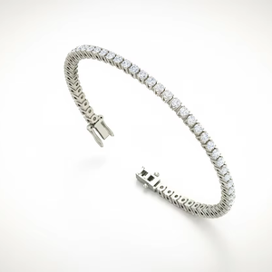 Women's 14K Gold & Natural Eternity Round Diamond Tennis <b>Bracelet</b> - Product Image 1