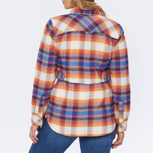 Veste longue à carreaux pour femmes-Élégante, chaude et parfaite pour la superposition pendant les aventures en plein air d'automne et d'hiver - Product Image 6