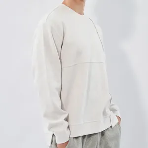 High Street Fashion Sudadera Unisex Diseño asimétrico Ajuste relajado Cuello redondo Pullover Color sólido Ropa informal Gimnasio Top - Product Image 3