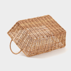 Cesta Utilitaria de Ratán Hecha a Mano con Asas / Cesta de Compras de Mimbre Resistente y Cesta de Picnic para Uso en Exteriores y en el Hogar - Product Image 4