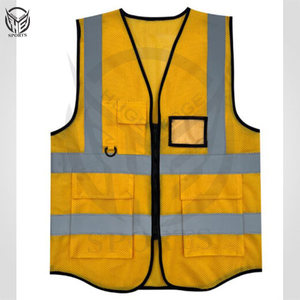 Gilet réfléchissant de sécurité de sécurité de construction de tissu personnalisé de bande réfléchissante pour unisexe. - Product Image 2