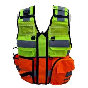 Chaleco DE SEGURIDAD reflectante de trabajo de construcción de alta visibilidad al por mayor chalecos de seguridad de poliéster de malla con logotipo personalizado - Product Image 1