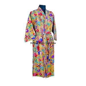 Handmade 100% Cotton Kantha Jacket for Women Summer Kimono Style Bathrobe Hand-Stitched Kantha <b>Long</b> Winter <b>Cardigan</b> Sleepwear - Product Image 6