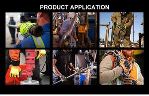 Gants de travail en cuir de vachette résistant à l'huile et aux produits chimiques, à haute résistance aux chocs, avec paume en coton pour les travaux sur le terrain pétrolier - Product Image 2