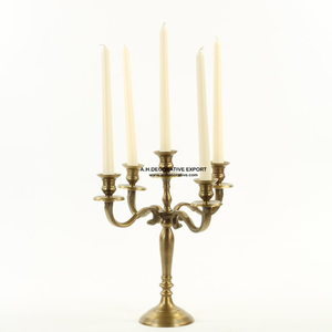 Candelabro de Metal con 3 brazos de vela, centro de mesa de lujo con recubrimiento de polvo blanco, candelabro hecho a mano para decoración de restaurante - Product Image 2