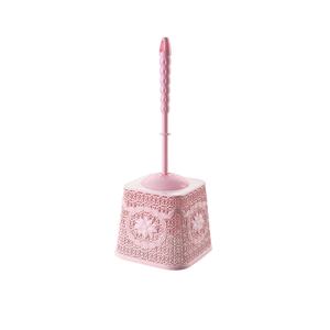 Ensemble de brosse de toilette en plastique écologique tricotée durable avec support décoratif, design traditionnel pour un nettoyage efficace de la salle de bain - Product Image 1