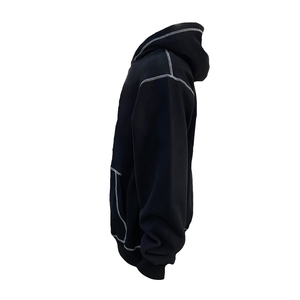 Custom <b>Mens</b> Oversized Contrast Stitching Hoodie Silk Screen Printing Hooded Sweatshirt Blank Reverse Stitch <b>Pullover</b> <b>Men</b> Hoodies - Product Image 2