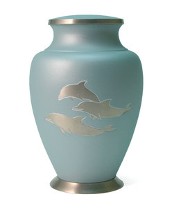 Urnas funerarias grabadas de diseño creativo de Color azul, urnas de Metal al por mayor de latón para mascotas, urnas de cremación de estilo adulto americano - Product Image 4