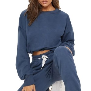 Conjunto de Sudadera con capucha de algodón suave para mujer, sudadera lavable con hombros caídos y ropa de calle cómoda para uso diario para invierno - Product Image 4