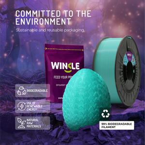 Filament d'imprimante 3D WINKLE PETG Crystal 1,75 mm 1 kg FDM Haute résistance aux chocs Fabriqué en Europe Tolérance 0,05 mm Buse 220-240 - Product Image 5