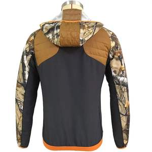 Chaqueta de plumón híbrida para exteriores de otoño/primavera para hombre con cuello levantado de lona diseño de camuflaje contrastante para caza - Product Image 2