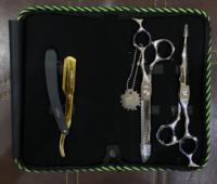 Nouveauté, ciseaux de barbier professionnels, kit de rasoir, acier inoxydable de haute qualité, durable, couleur personnalisée, outil de salon, logo personnalisé