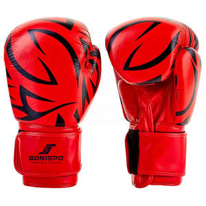 Nouveaux gants de boxe en cuir PU de haute qualité avec évacuation de l'humidité et logo personnalisé pour l'entraînement de combat Muay Thai - Product Image 1
